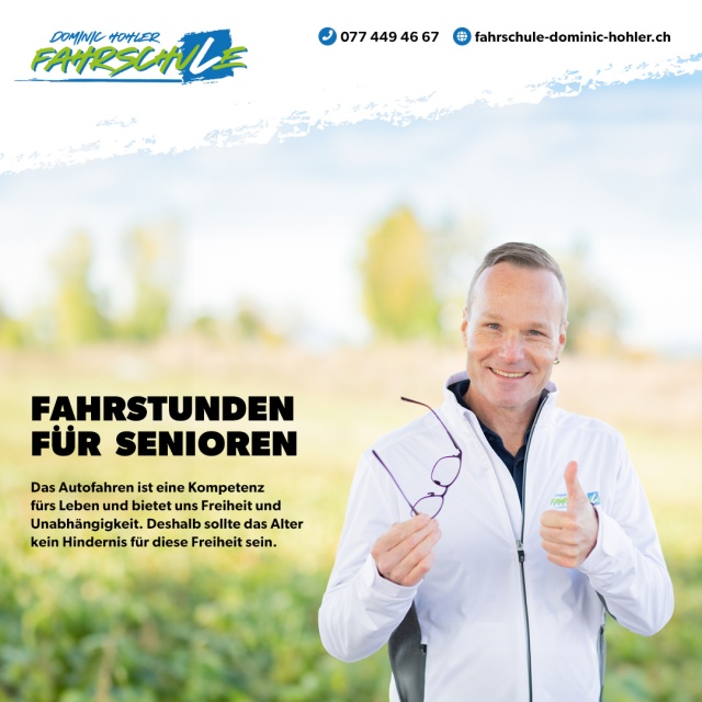 Fahrstunden f�r Senioren - Die Freiheit des Fahrens - auch im besten Alter! 👴👵🚗
M�chtest Du Deine Fahrf�higkeiten auffrischen und Unsicherheiten im Strassenverkehr entgegenwirken? 🚦
