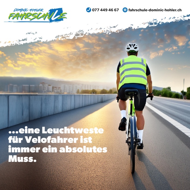 Leuchtwesten f�r Radfahrer - Durch die schmale Silhouette von Velos und E-Bikes wirst Du eher �bersehen. Durch das Tragen einer Leuchtweste auch am Tag minimierst Du Dein Risiko �bersehen zu werden. 🚲🦺